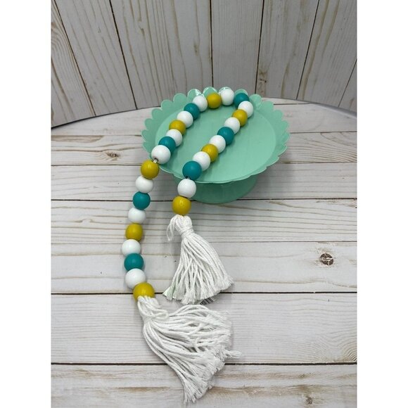 Bunny gnome bead garland cake stand lot decor bundle tiered tray set - Picture 4 of 5